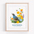 California Quail & Wildflowers Art Print