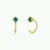 CZ Huggies - Emerald - Gold Earrings