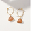 Bermuda Triangle Mini Hoop Earrings Peach Moonstone