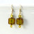 Square Earrings by Marlene VanBeek - Green Swirl
