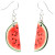 Watermelon Wood Earrings by Green Tree Jewelry