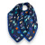 Navy Cat with Costumes Print Scarf