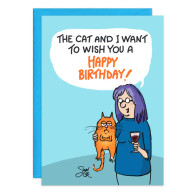 Cat and I Birthday Card from Oatmeal Studios