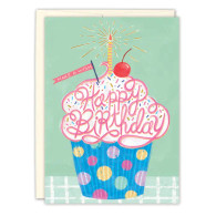 Cupcake Make a Wish Birthday Card