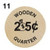 11 - WOODEN QUARTER 25 cents