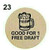 23 - GOOD FOR 1 FREE DRAFT