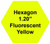 Plastic Tokens Embossed Hexagon 1.20" Qty 2000 Token Fluorescent Yellow