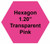 Plastic Tokens Embossed Hexagon 1.20" Qty 2000 Token Transparent Pink