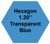 Plastic Tokens Embossed Hexagon 1.20" Qty 2500 Token Transparent Blue