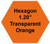 Plastic Tokens Embossed Hexagon 1.20" Qty 4000 Token Transparent Orange