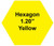 Plastic Tokens Embossed Hexagon 1.20" Qty 4000 Token Yellow