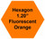 Plastic Tokens Embossed Hexagon 1.20" Qty 6000 Token Fluorescent Orange