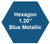 Plastic Tokens Embossed Hexagon 1.20" Qty 6000 Token Blue Metallic