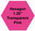 Plastic Tokens Embossed Hexagon 1.20" Qty 7000 Token Transparent Pink