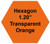 Plastic Tokens Embossed Hexagon 1.20" Qty 7000 Token Transparent Orange