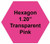 Plastic Tokens Embossed Hexagon 1.20" Qty 7500 Token Transparent Pink