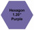 Plastic Tokens Embossed Hexagon 1.20" Qty 7500 Token Purple
