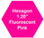Plastic Tokens Embossed Hexagon 1.20" Qty 10000 Token Fluorescent Pink