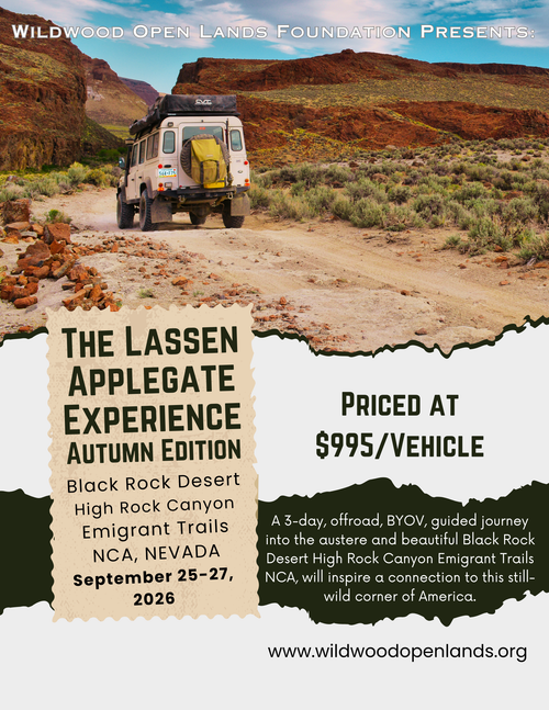 Lassen Applegate Experience : Autumn 2026 - September 25-27