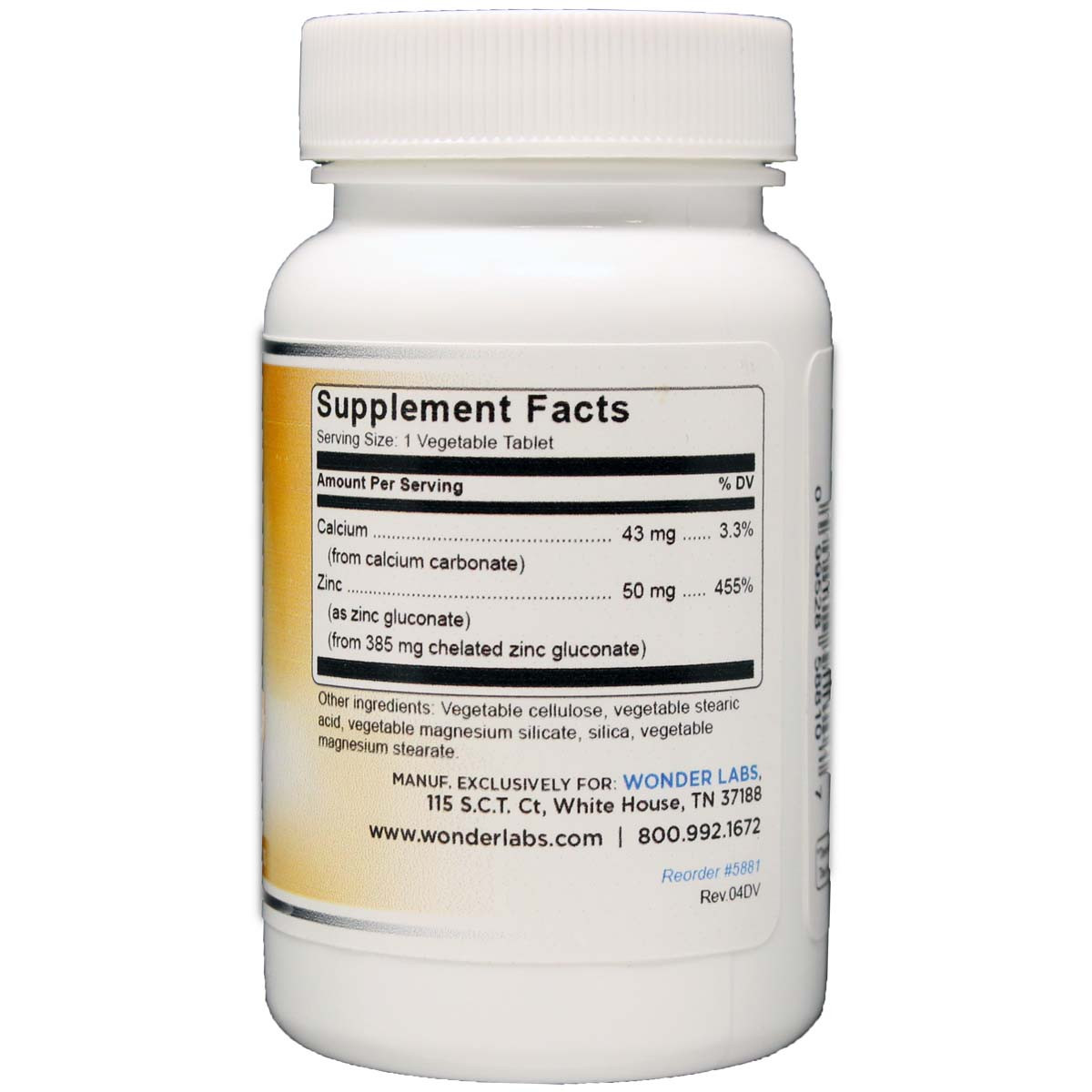 Zinc 50 mg Chelated Zinc Gluconate