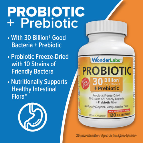 Probiotic | 30 Billion Good Bacteria +Prebiotic
