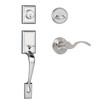 Dynasty Hardware DEN-MON-100-US15-LH Denver Front Door Handleset, Satin Nickel, With Monterey Lever, Left Hand