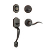 Dynasty Hardware DEN-HER-100-12PL Denver Front Door Handleset, Aged Oil Rubbed Bronze, With Heritage Lever, Left Hand
