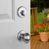 Dynasty Hardware COL-ASP-100-15 Colorado Front Door Handleset, Satin Nickel with Aspen Knob