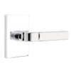 Emtek 5112-AST-US26 Aston Door Lever Passage Set With Modern Rectangular Rosette Polished Chrome