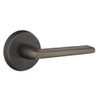 Emtek 7206-LR-MB Lariat Sandcast Bronze Door Lever Privacy Set With #2 Rosette Medium Bronze
