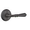 Emtek 7052-N-FBS Normandy Door Lever Dummy Set With Wrought Steel #2 Rosette Flat Black Steel