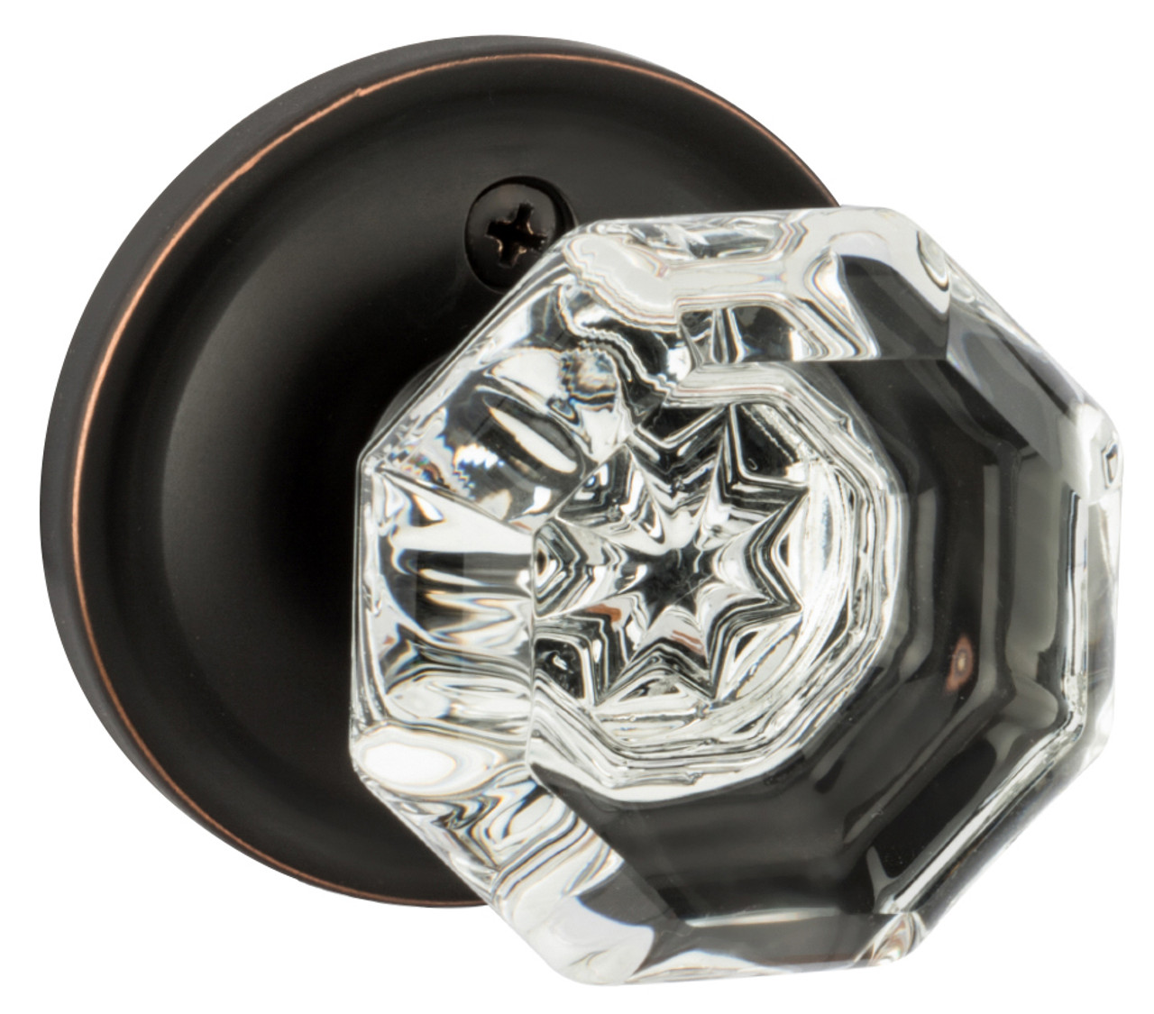 Dynasty Hardware 1830-ID-10B Classic Rosette, Crystal Style Individual  Dummy Door Knob, Oil Rubbed Bronze