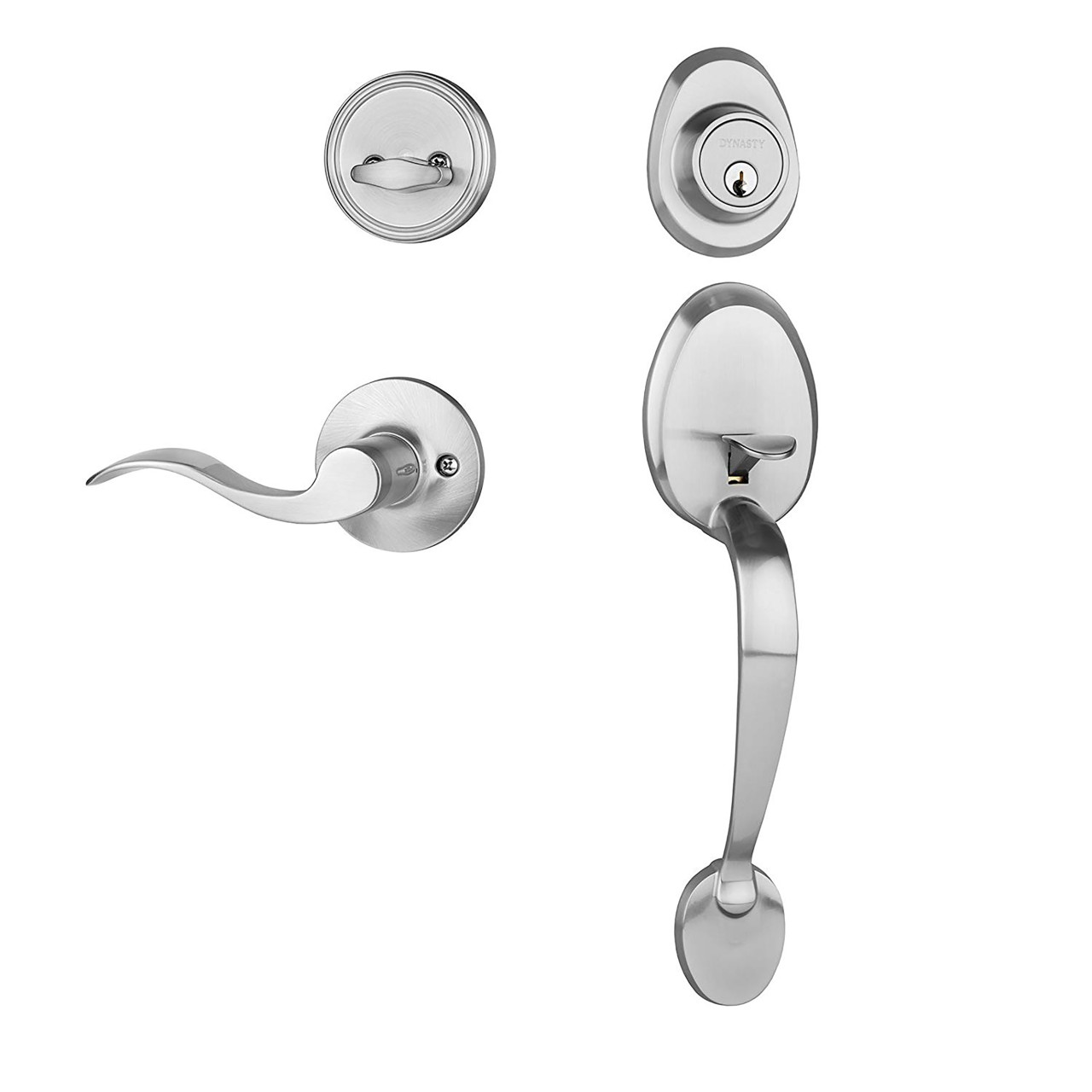 Dynasty Hardware COL-HER-100-15R Colorado Front Door Handleset with Heritage Lever Right Hand, Satin Nickel