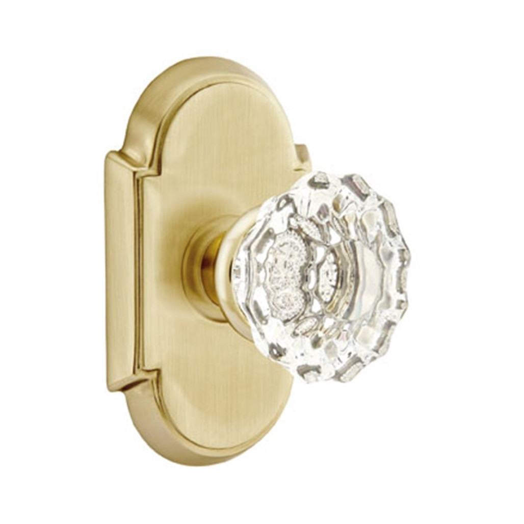 Emtek 8108-AS-US4 Astoria Clear Crystal Door Knob Passage Set With