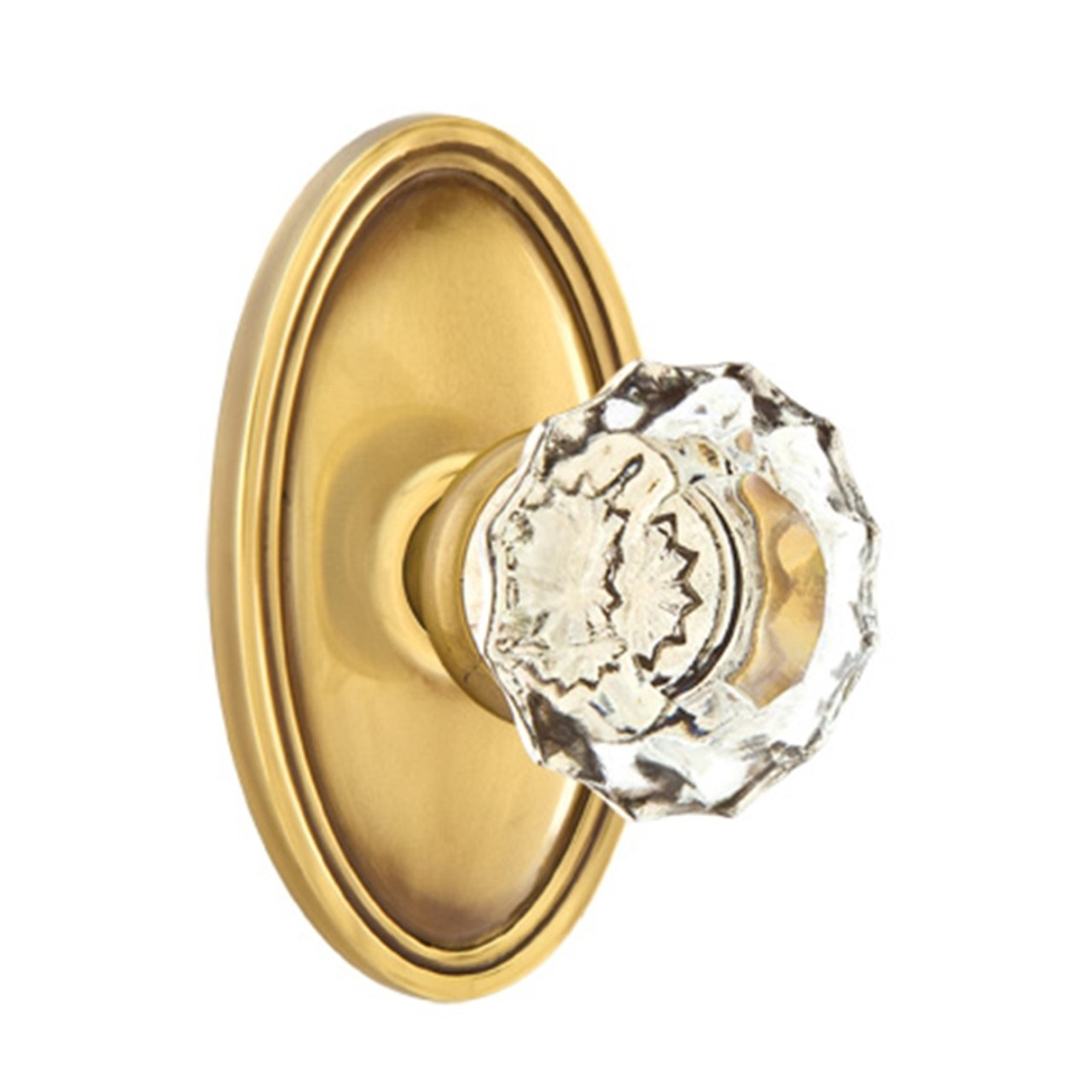 Emtek 8220-AS-US7 Astoria Clear Crystal Door Knob Privacy Set With Oval  Rosette French Antique 