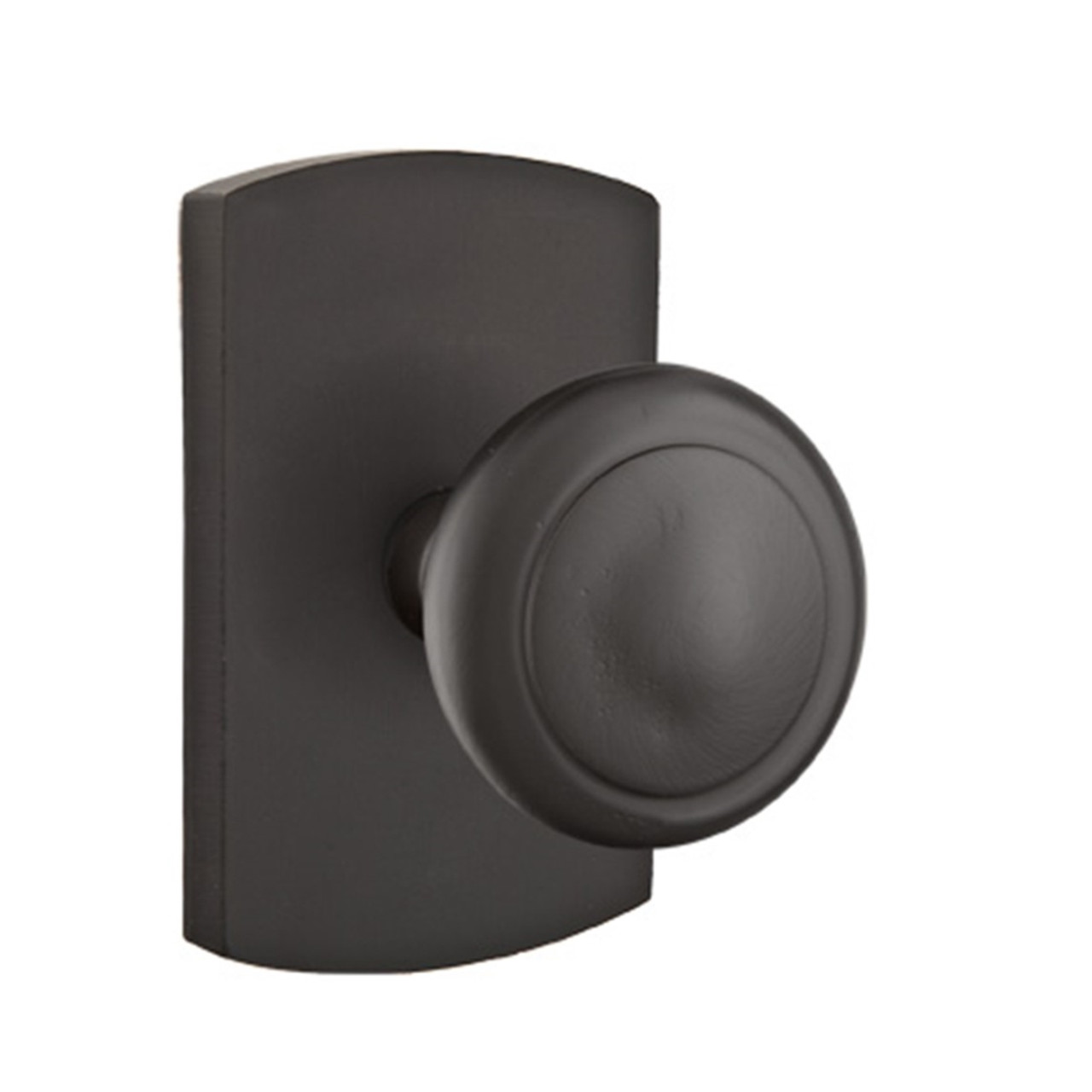 Emtek 7100-BZRN-TWB Round Sandcast Bronze Door Knob Passage Set With #4  Rosette Tumbled White Bronze