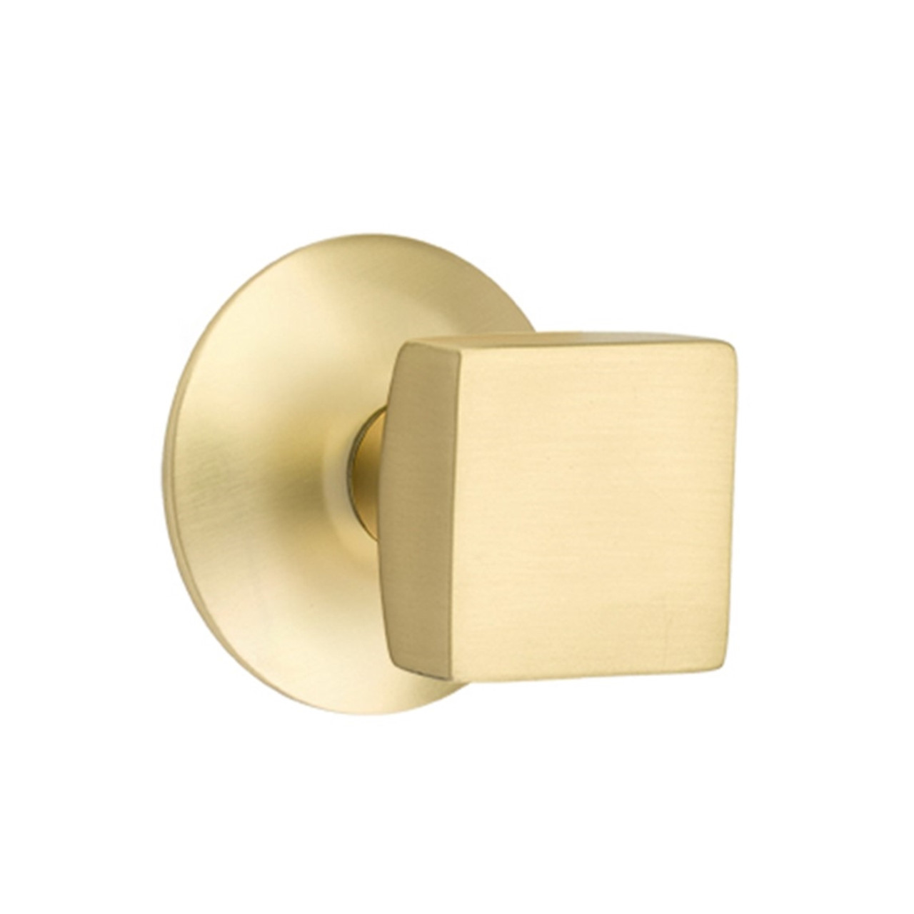 Emtek 5207-SQU-US4 Square Door Knob Privacy Set With Modern Rosette Satin  Brass 