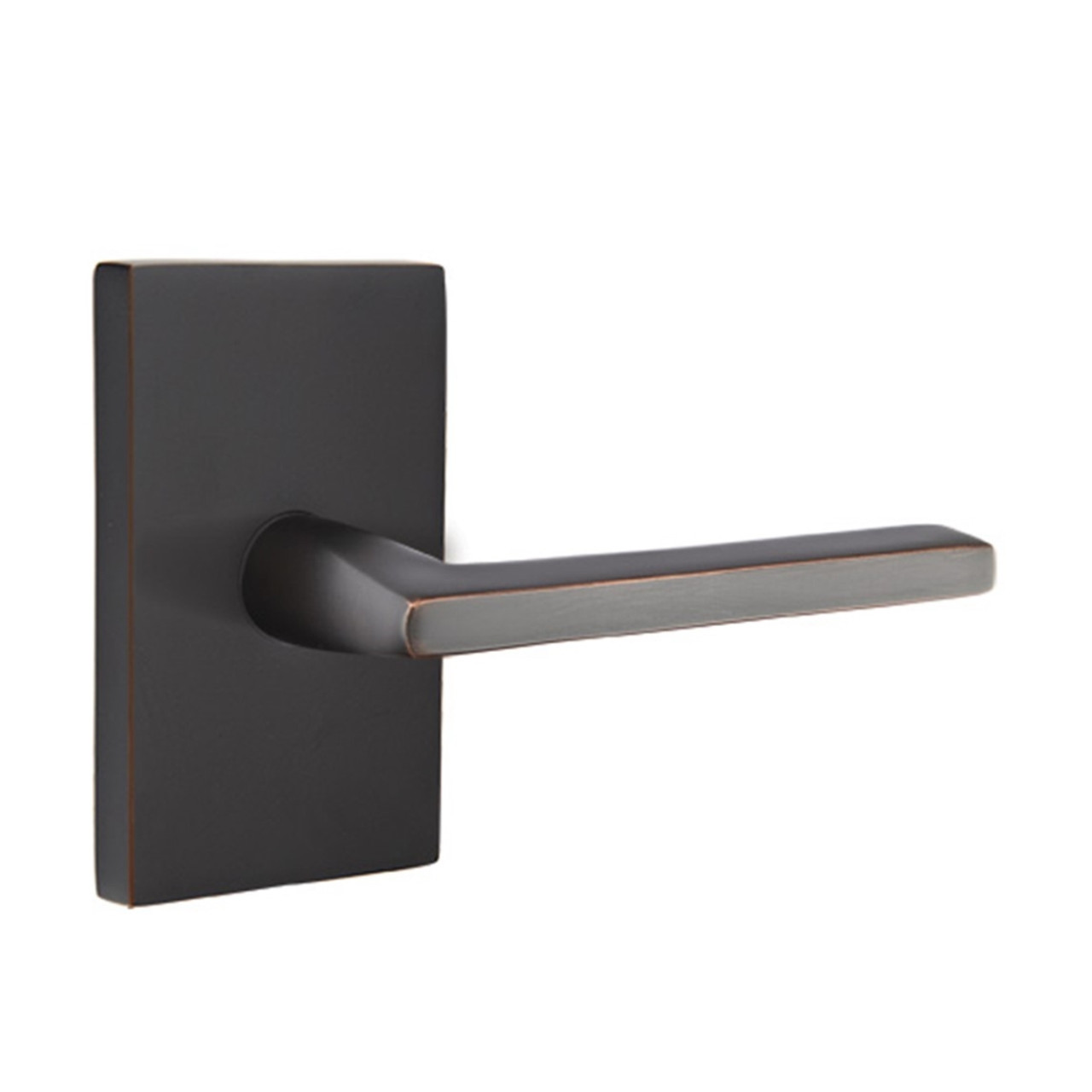 Emtek 5212-HLO-US10B Helios Door Lever Privacy Set With Modern Rectangular  Rosette Oil Rubbed Bronze