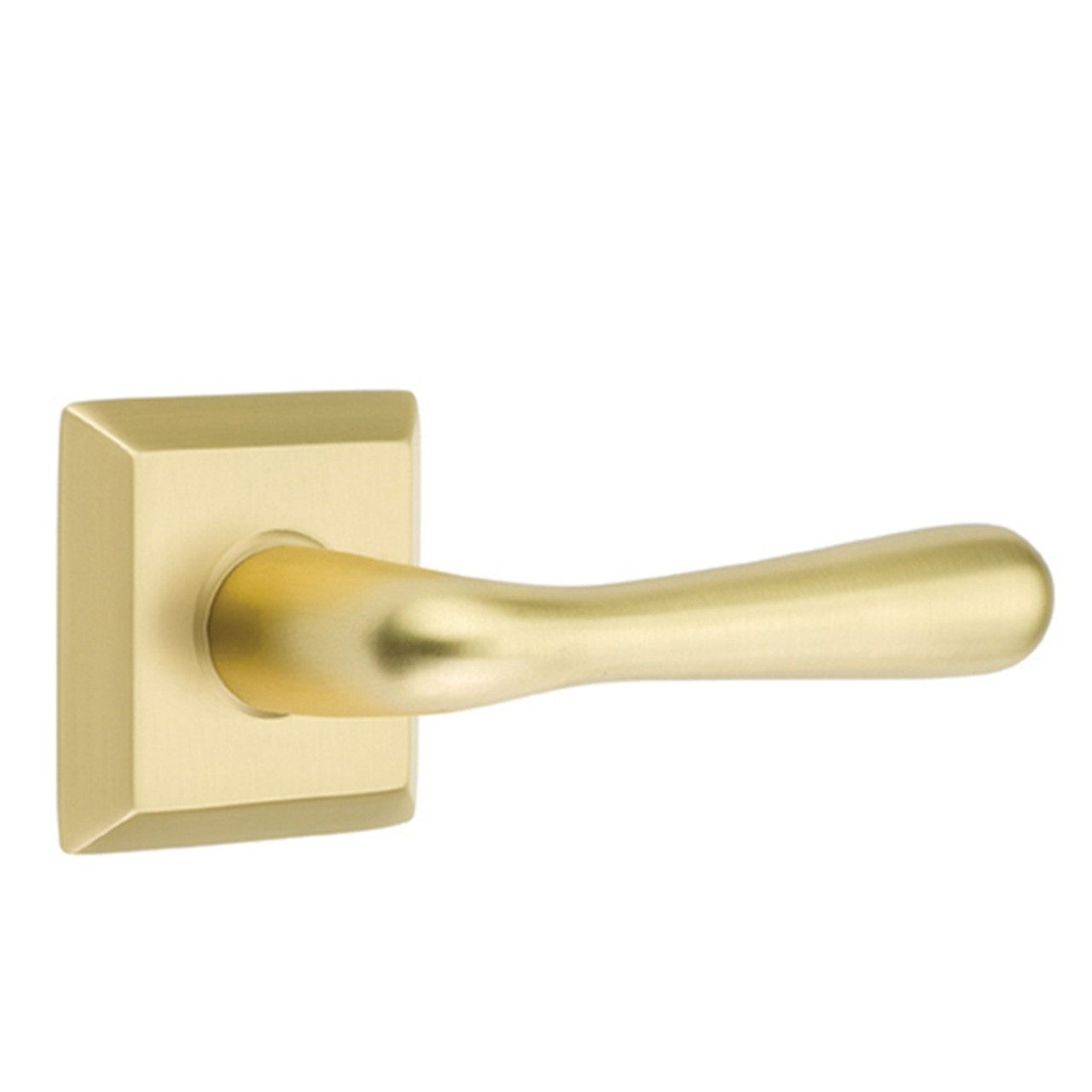 Emtek 5110-BA-US4 Basel Door Lever Passage Set With Square Rosette Satin  Brass 
