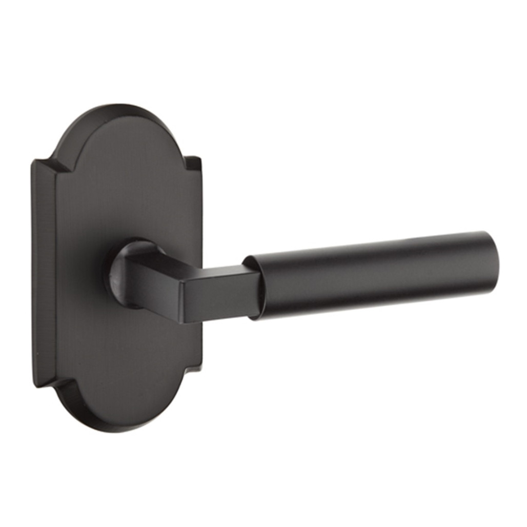 Emtek 7058-BR-FB Bryce Sandcast Bronze Door Lever Dummy Set With #1 Rosette Flat Black Bronze