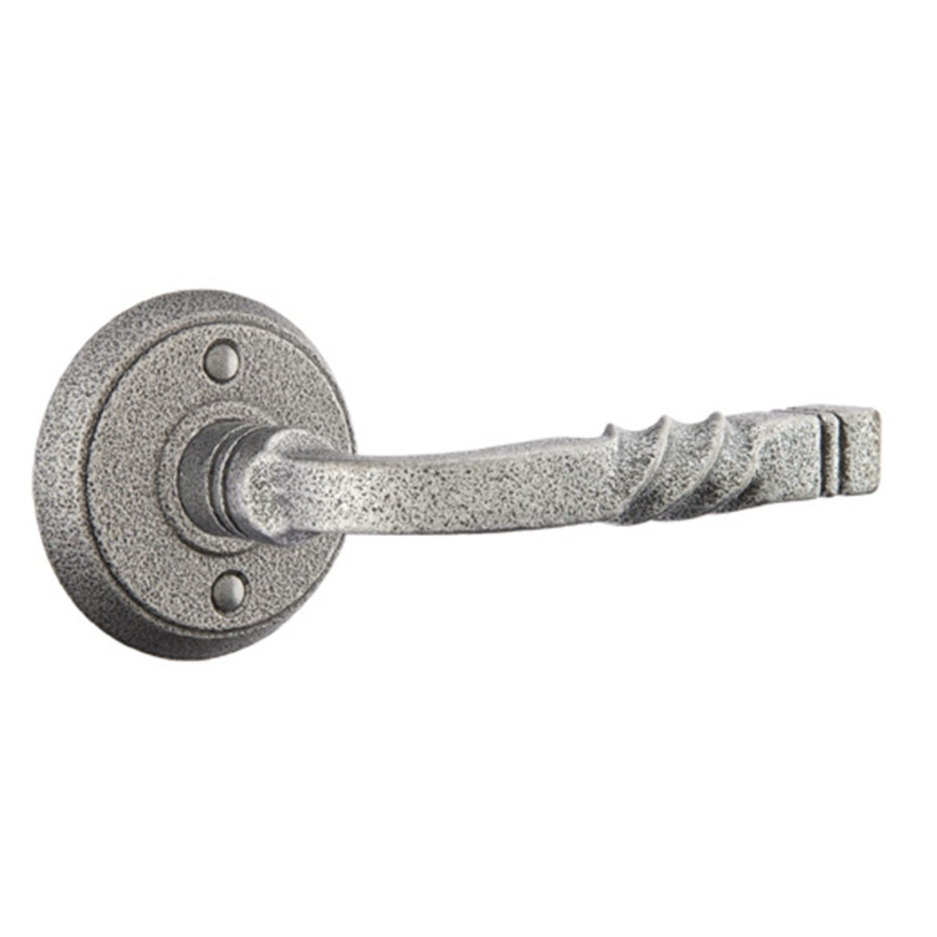 Emtek 7052-SC-SWS San Carlos Door Lever Dummy Set With Wrought Steel #2 Rosette Satin Steel