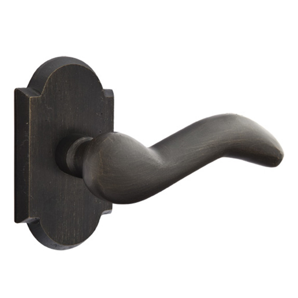 Emtek 7058-CD-MB Cody Sandcast Bronze Door Lever Dummy Set With #1 Rosette Medium Bronze
