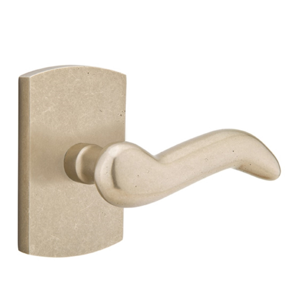 Emtek 7200-CD-TWB Cody Sandcast Bronze Door Lever Privacy Set With #4 Rosette Tumbled White Bronze