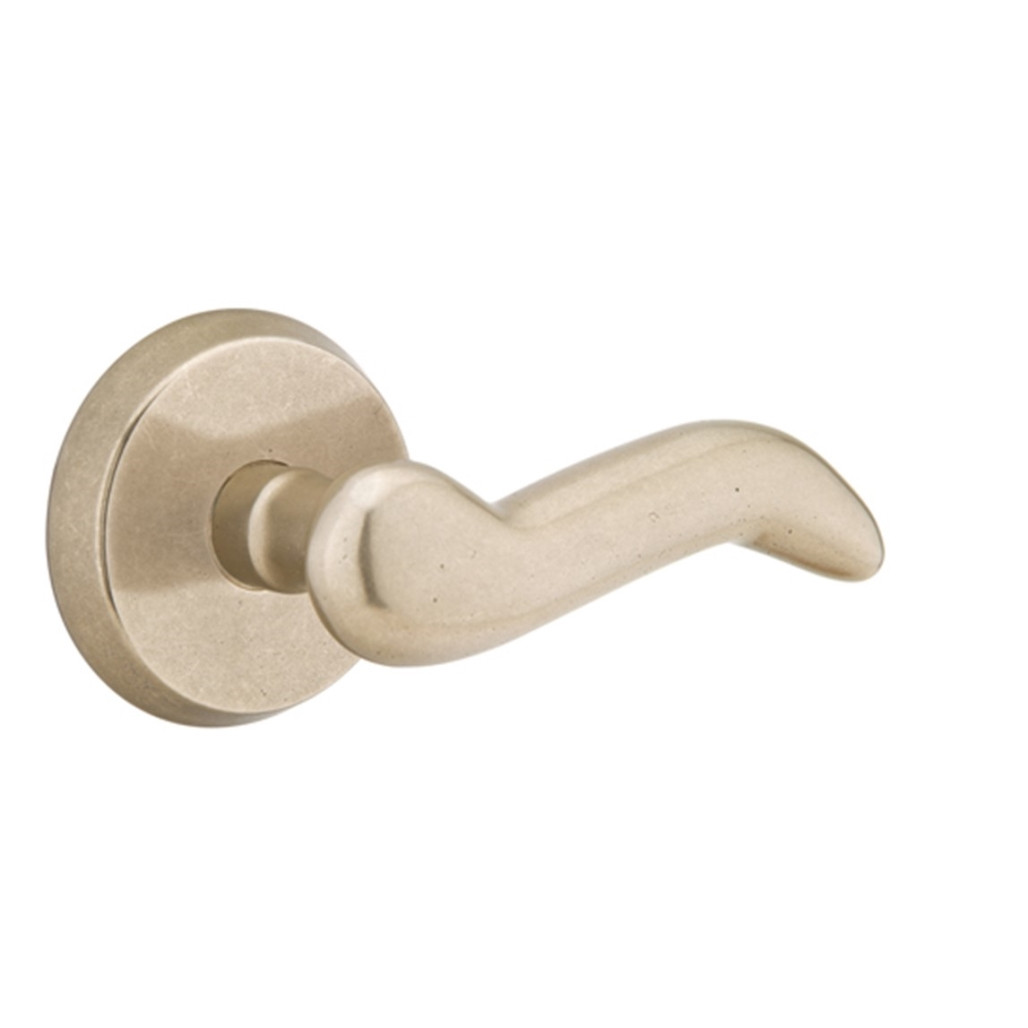 Emtek 7206-CD-TWB Cody Sandcast Bronze Door Lever Privacy Set With #2 Rosette Tumbled White Bronze