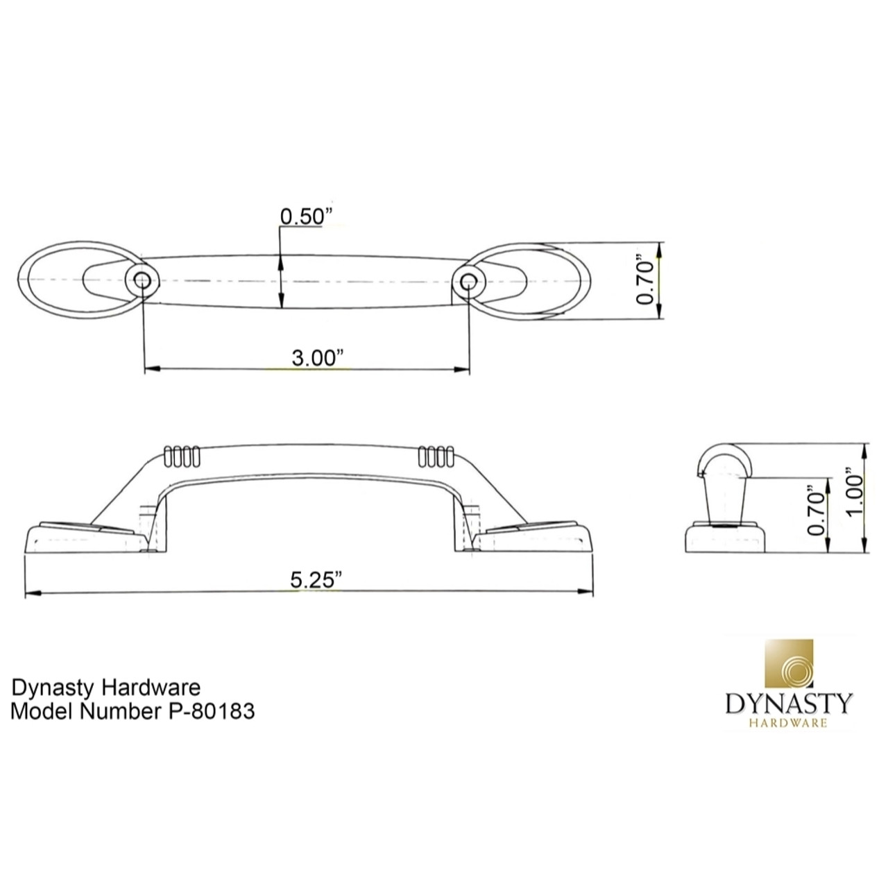 Dynasty Hardware P8018310B Hardware Pull Oil Rubbed Bronze