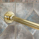 Dynasty Hardware SR72-PB 1-Inch Diameter Shower Curtain Rod And Mounting Brackets, 72-Inch, Polished Brass