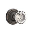 Emtek 8200-AS-US10B Astoria Clear Crystal Door Knob Privacy Set With Regular Rosette Oil Rubbed Bronze