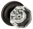 Dynasty Hardware 1830-ID-10B Classic Rosette, Crystal Style Individual Dummy Door Knob, Oil Rubbed Bronze