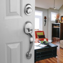 Dynasty Hardware COL-TAH-100-15 Colorado Front Door Handleset, Satin Nickel with Tahoe Knob