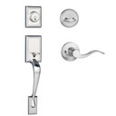 Dynasty Hardware RID-HER-100-US15-LH Ridgecrest Front Door Handleset, Satin Nickel, With Heritage Lever, Left Hand